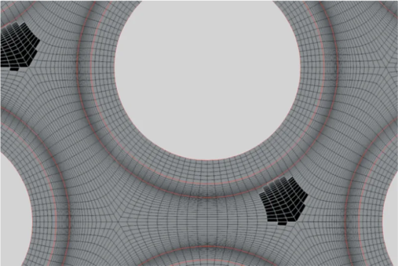 Meshing the wire wrapped nuclear fuel assemblies